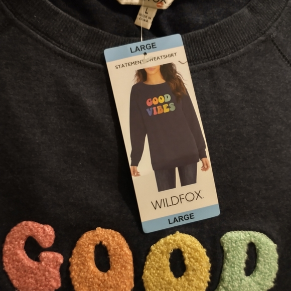 - Wildfox Good Vibes Statement Sweater - Picture 3 of 3
